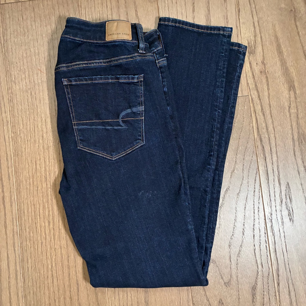 American Eagle Women's Hi-Rise Skinny Super Stretch Dark Blue Jeans